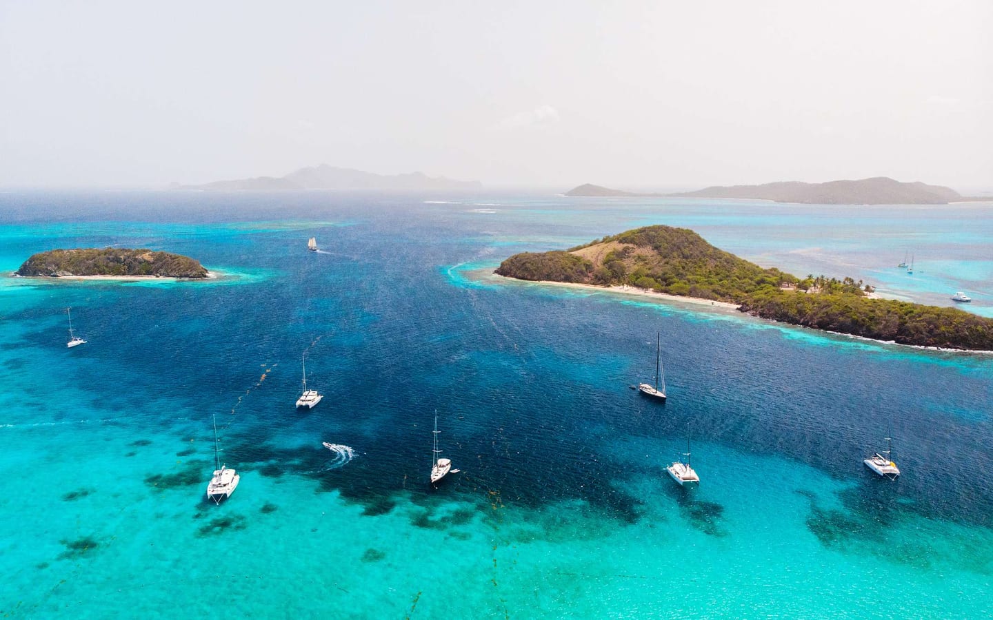 The Tobago Cays seen from above