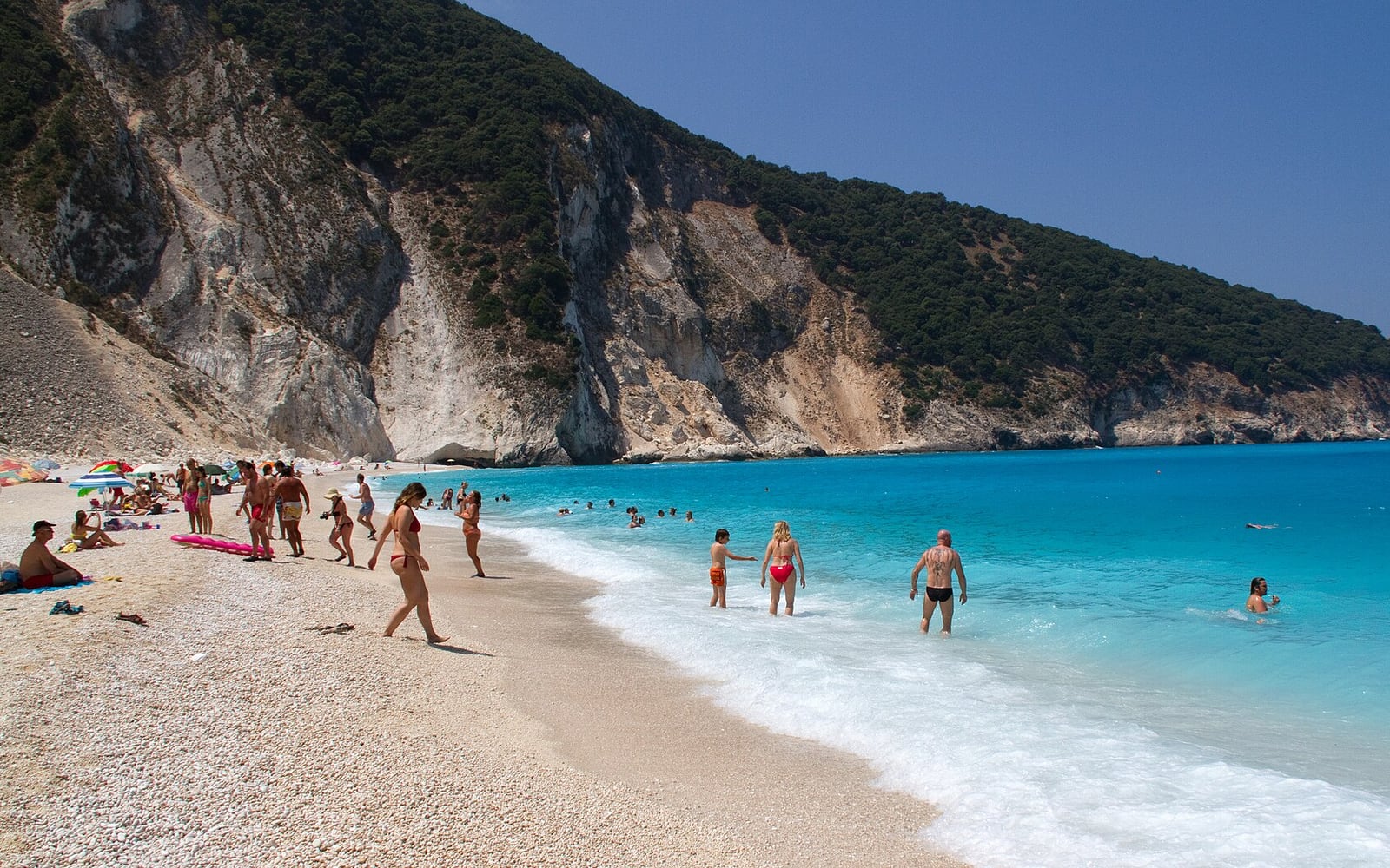 Myrtos Beach on Kefalonia in the Ionian Islands