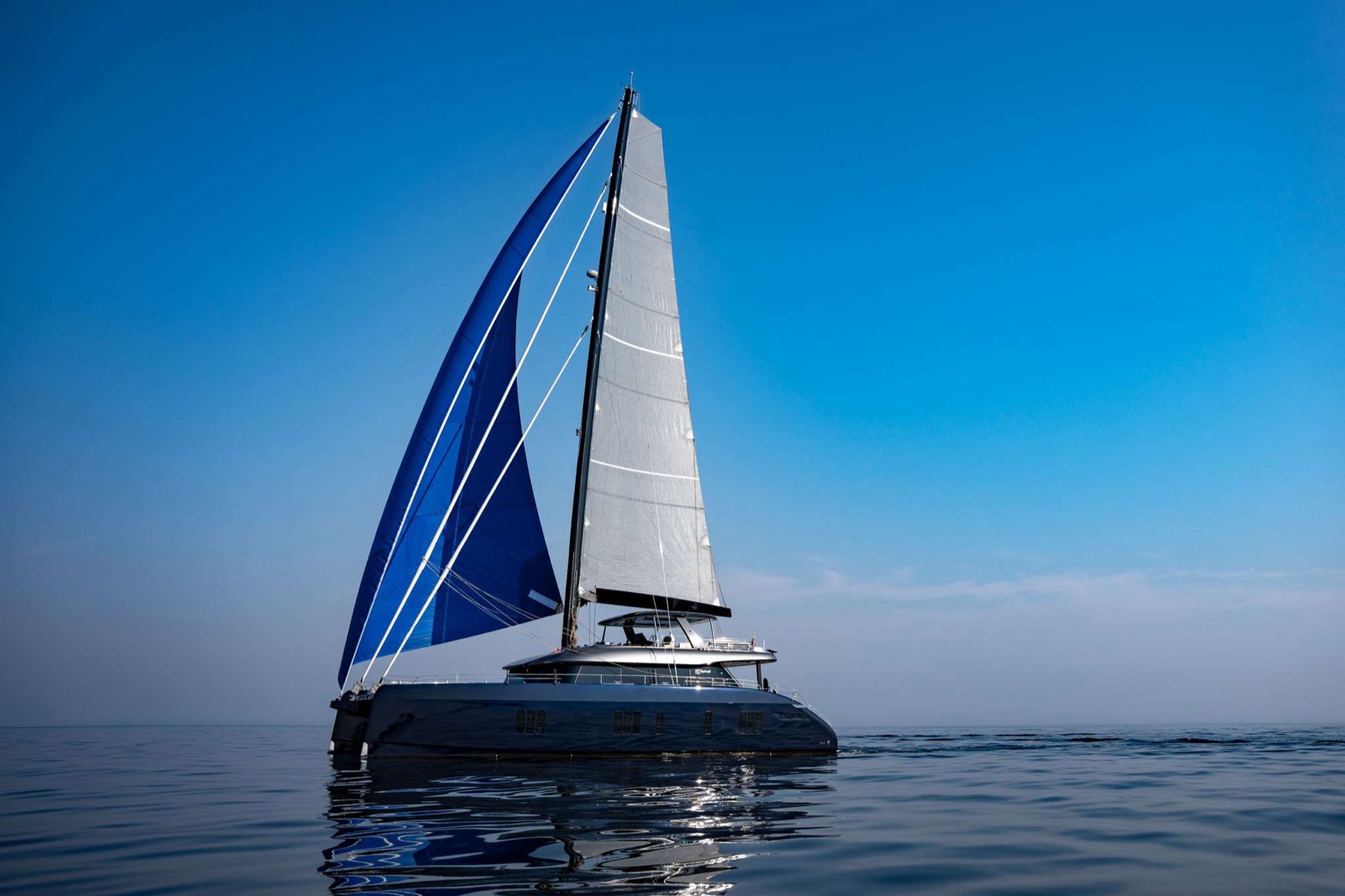 AHAVA, luxury catamaran, cruising at sea