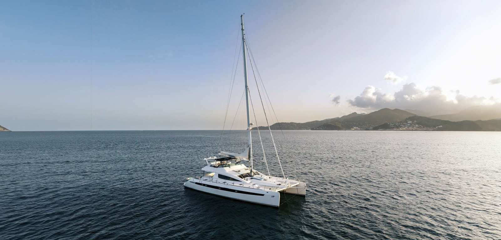 AVANTI, luxury catamaran, cruising at sea