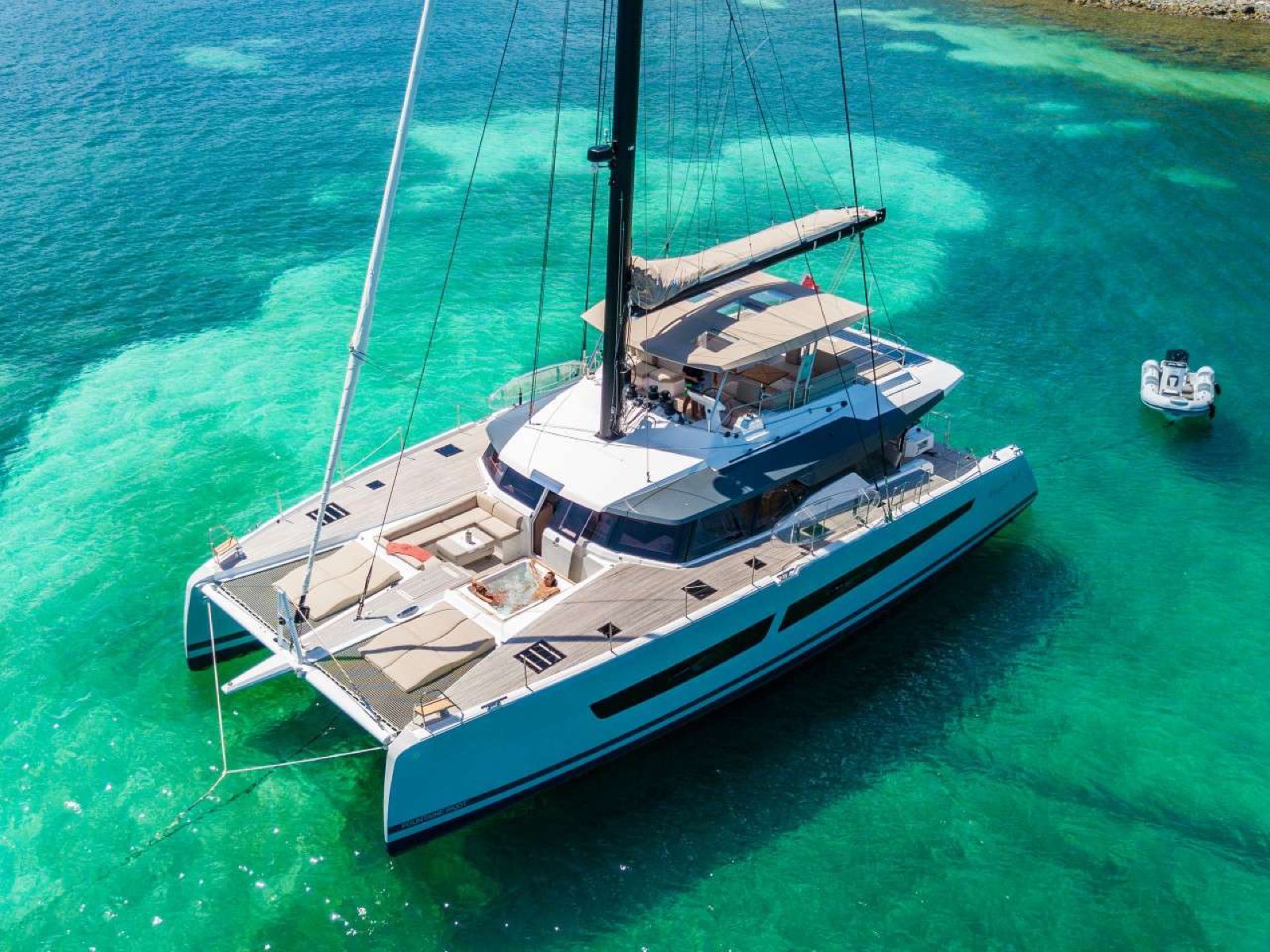 Azure, luxury catamaran, cruising at sea