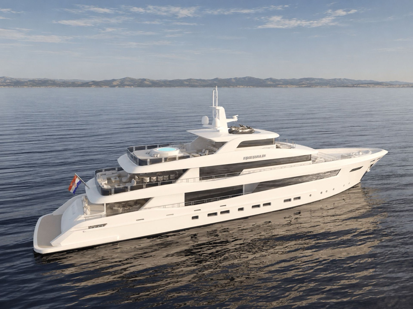 EMERALD, motor yacht, cruising at sea
