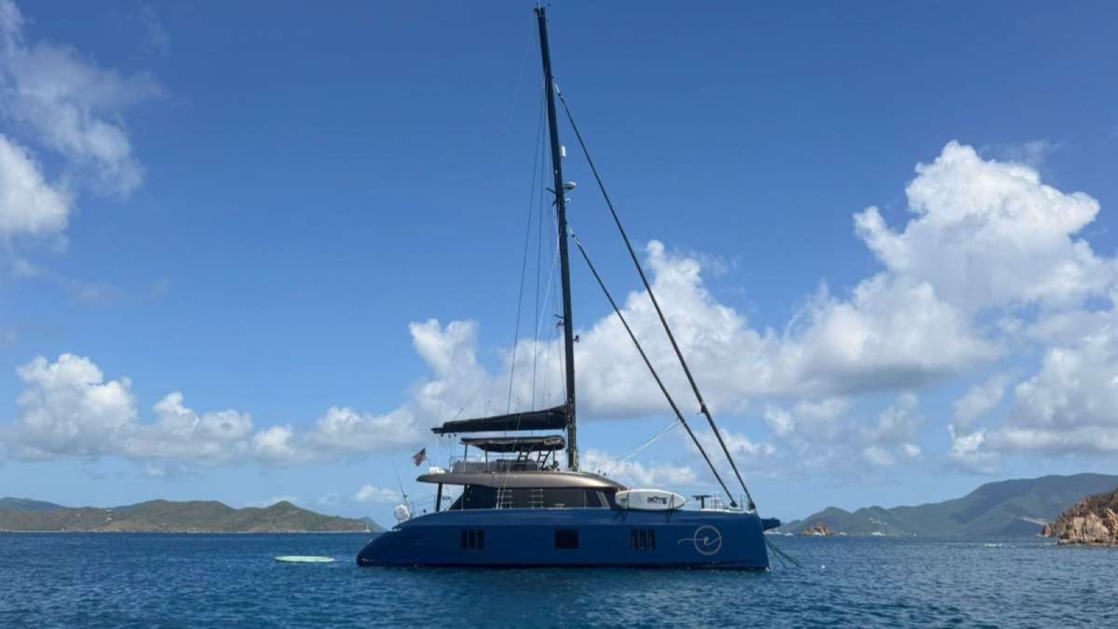 ENCORE, luxury catamaran, cruising at sea