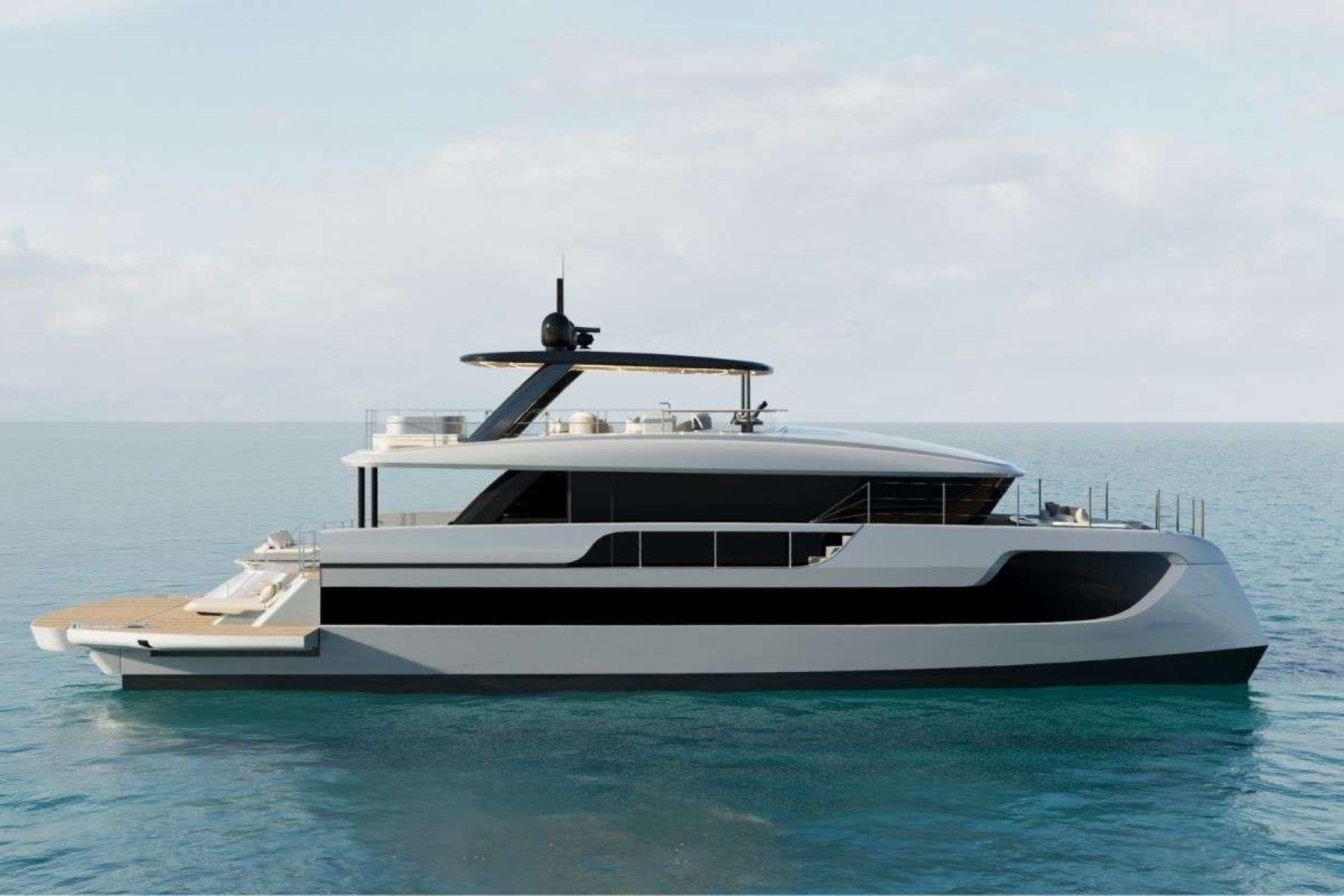 MIIA, a Sunreef luxury catamaran, at anchor