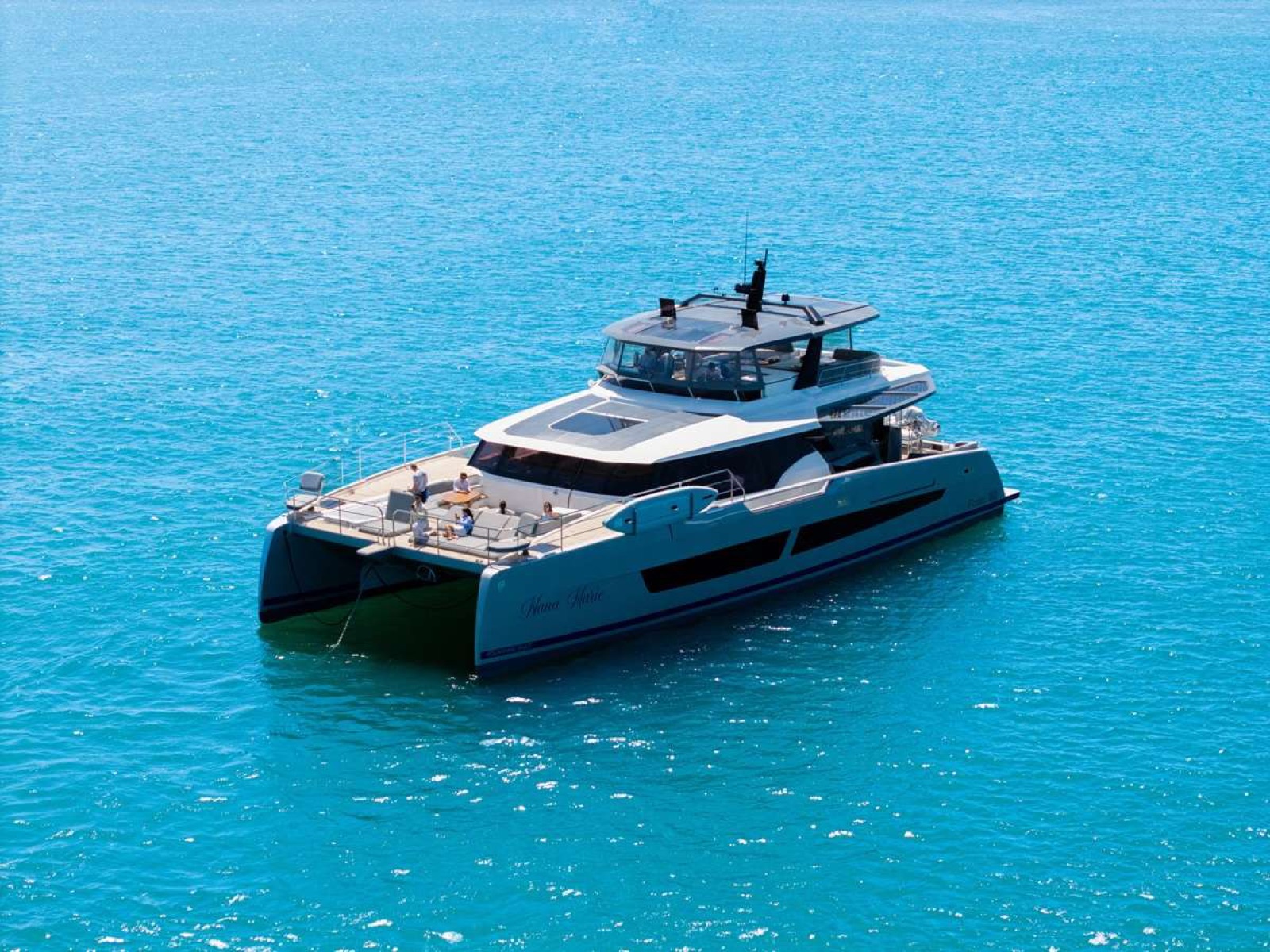 NANA MARIE, power catamaran, cruising at sea