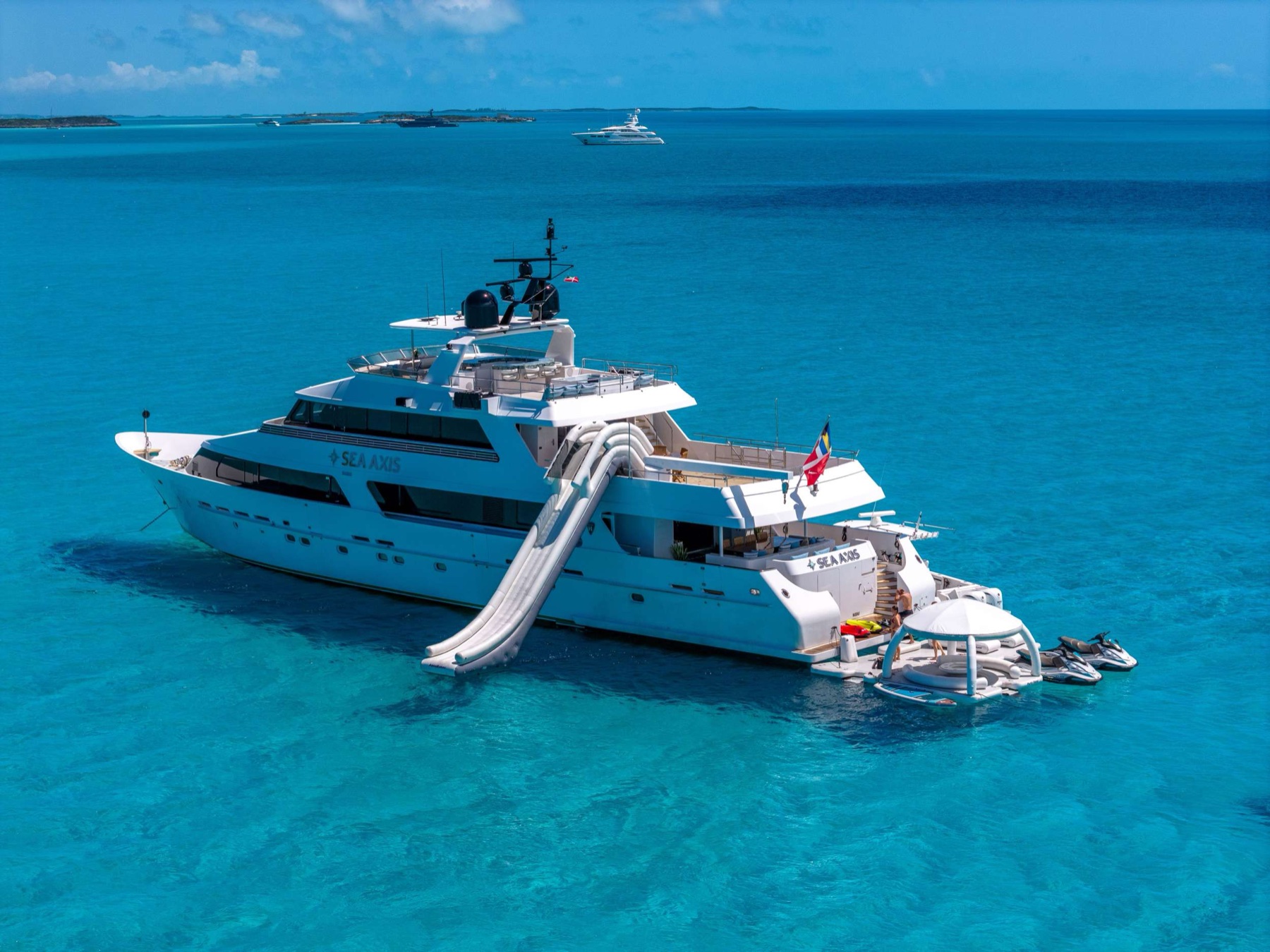 SEA AXIS, a Heesen motor yacht, at anchor