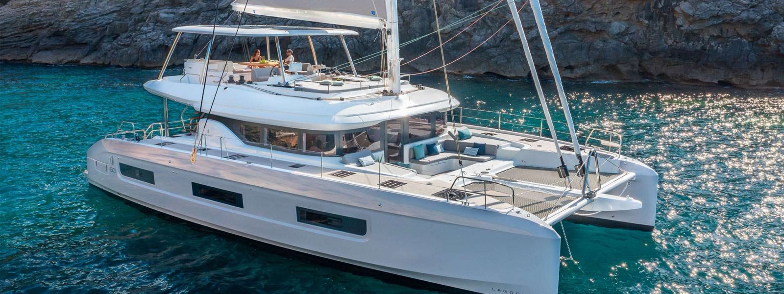 Sofia, luxury catamaran, cruising at sea